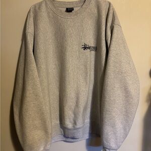 Stussy Heavyweight Grey Crewneck Sweater